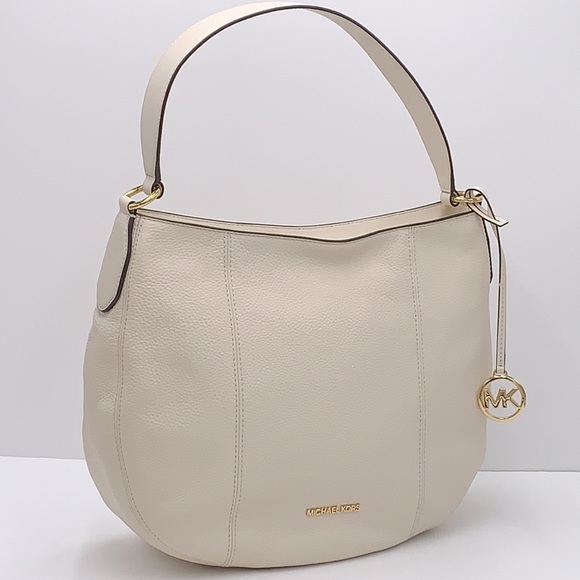 MICHAEL KORS BROOKE LG HOBO SHOULDER BAG LEATHER LT CREAM - Picture 1 of 16